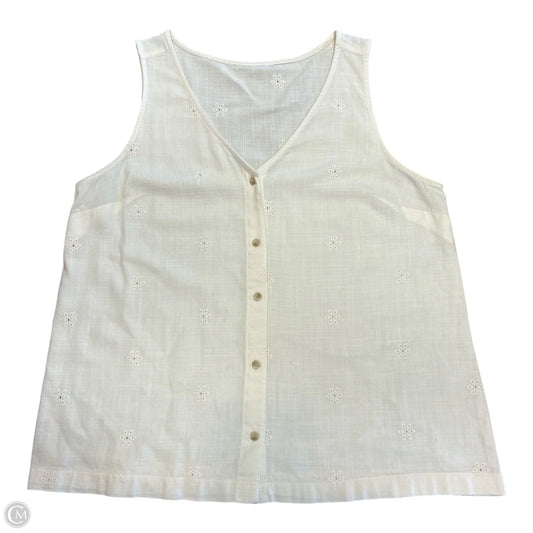 Top Sleeveless By Clothes Mentor In Cream, Size: L