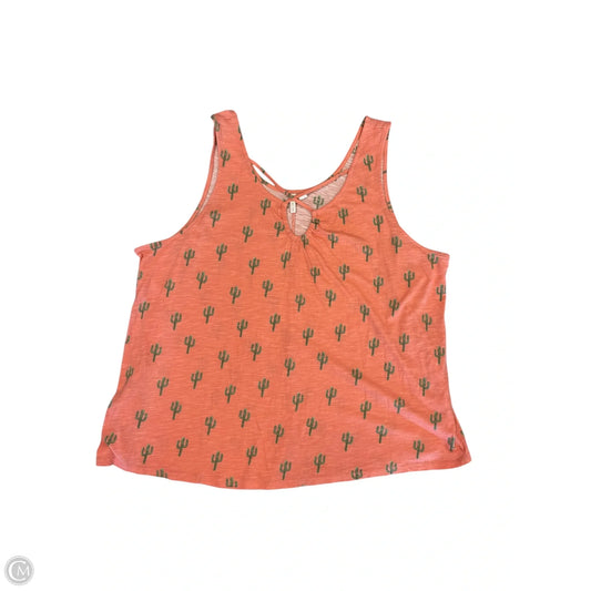 Top Sleeveless By Cato In Peach, Size: 2x