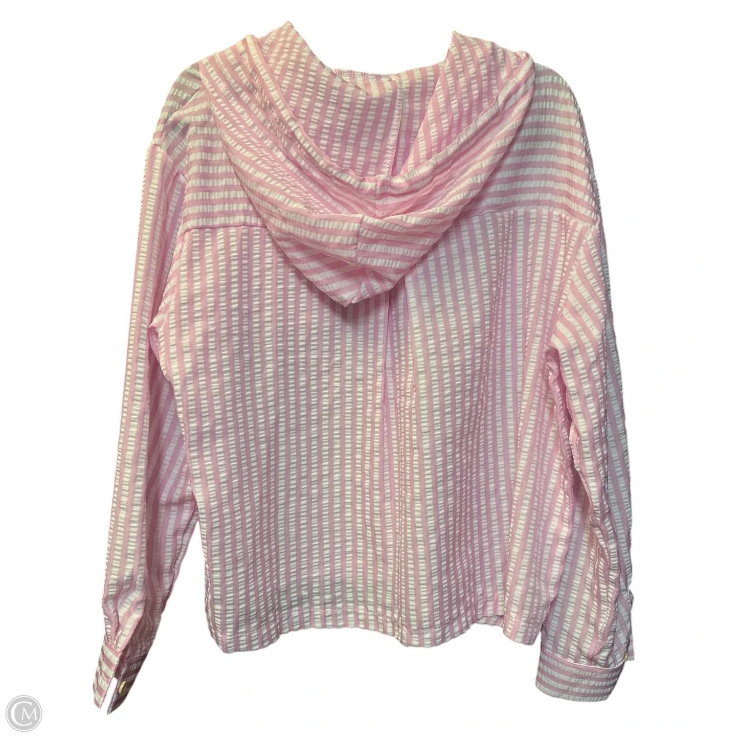 Top Long Sleeve By Cmf In Pink & White, Size: Xxl