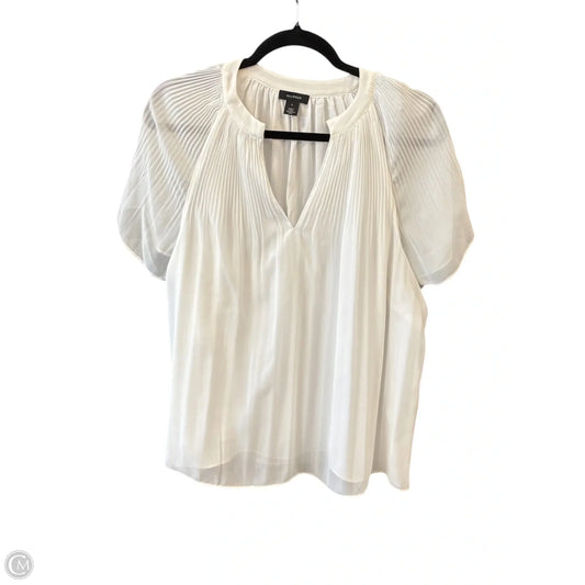 Blouse Short Sleeve By Halogen In White, Size: S