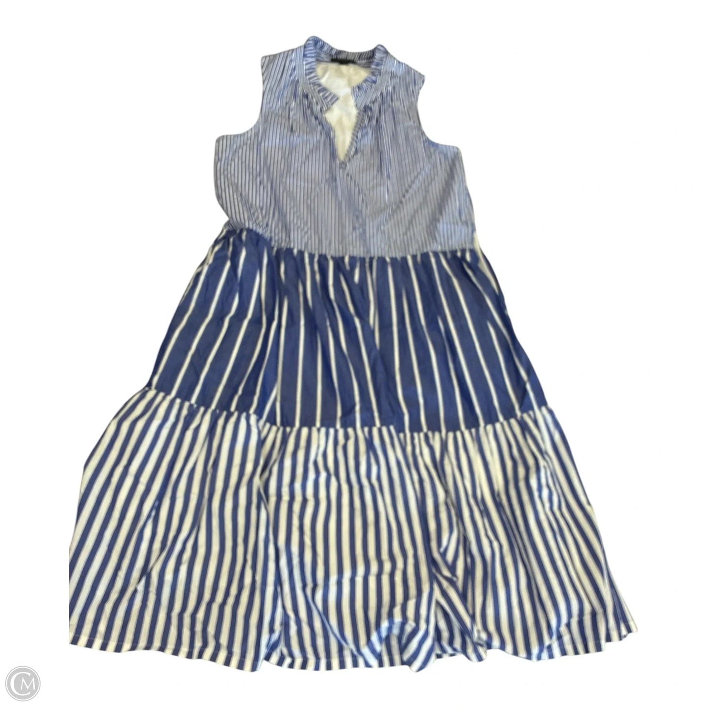 Dress Casual Midi By J. Crew In Blue & White, Size: S