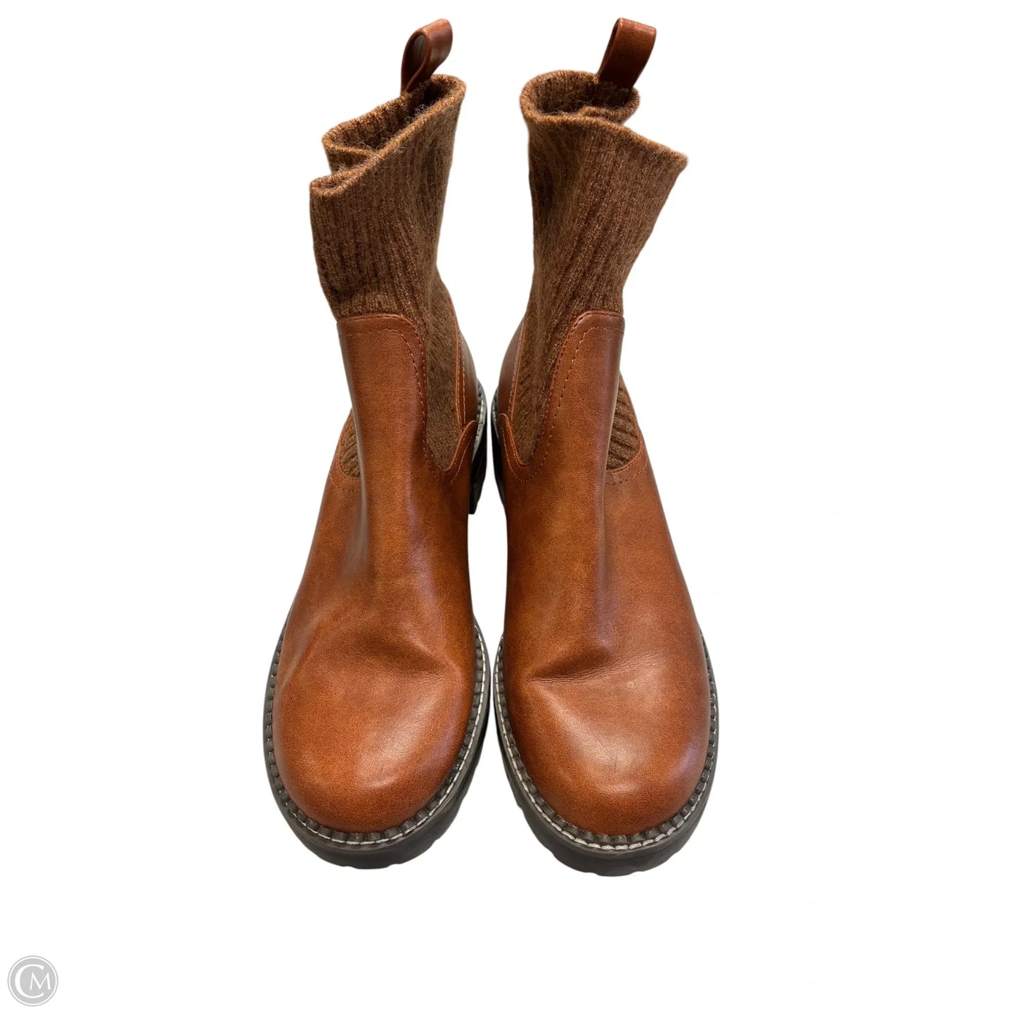 Boots Ankle Heels By Universal Thread In Brown, Size: 9.5