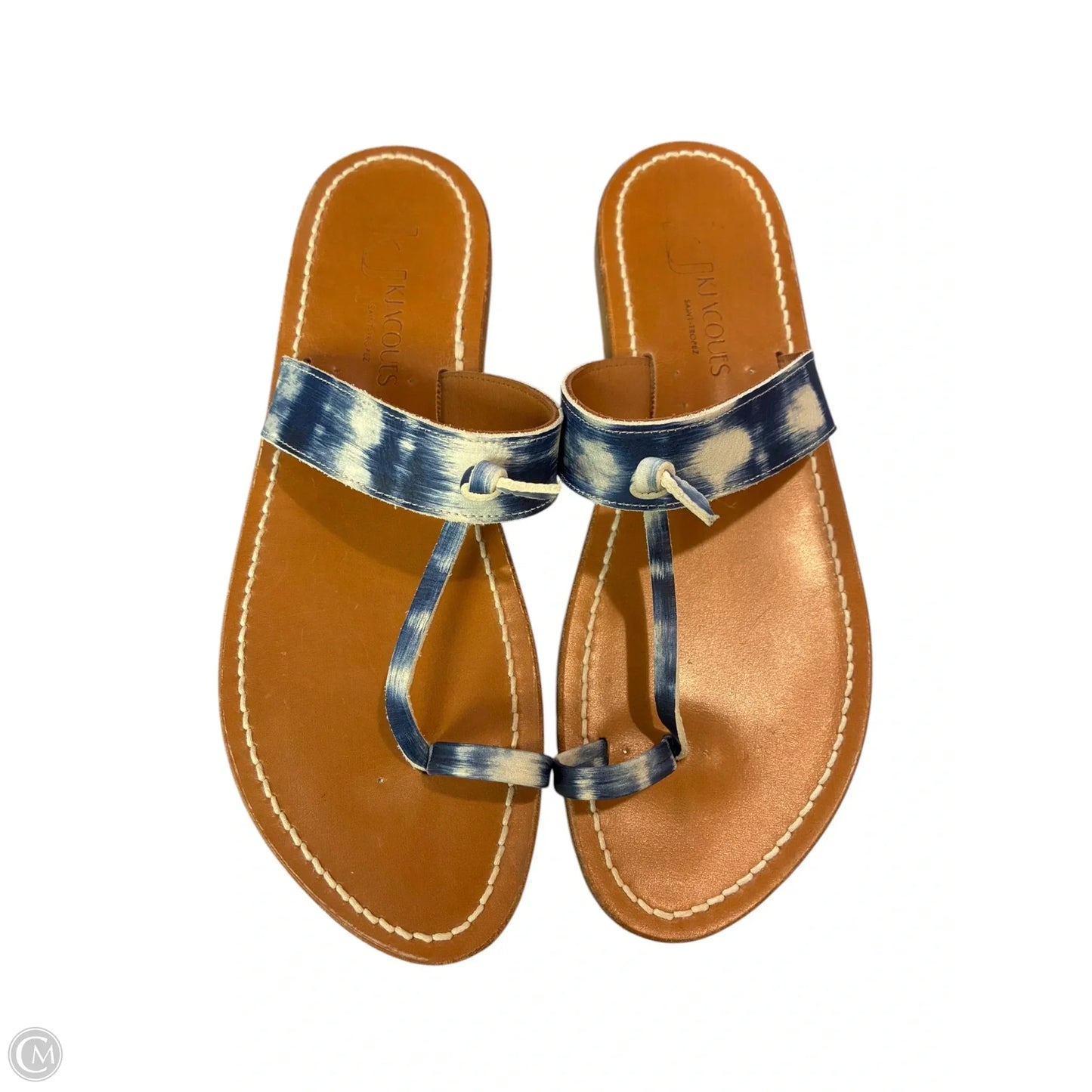 Sandals Flats By Cmc In Blue & Tan, Size: 9