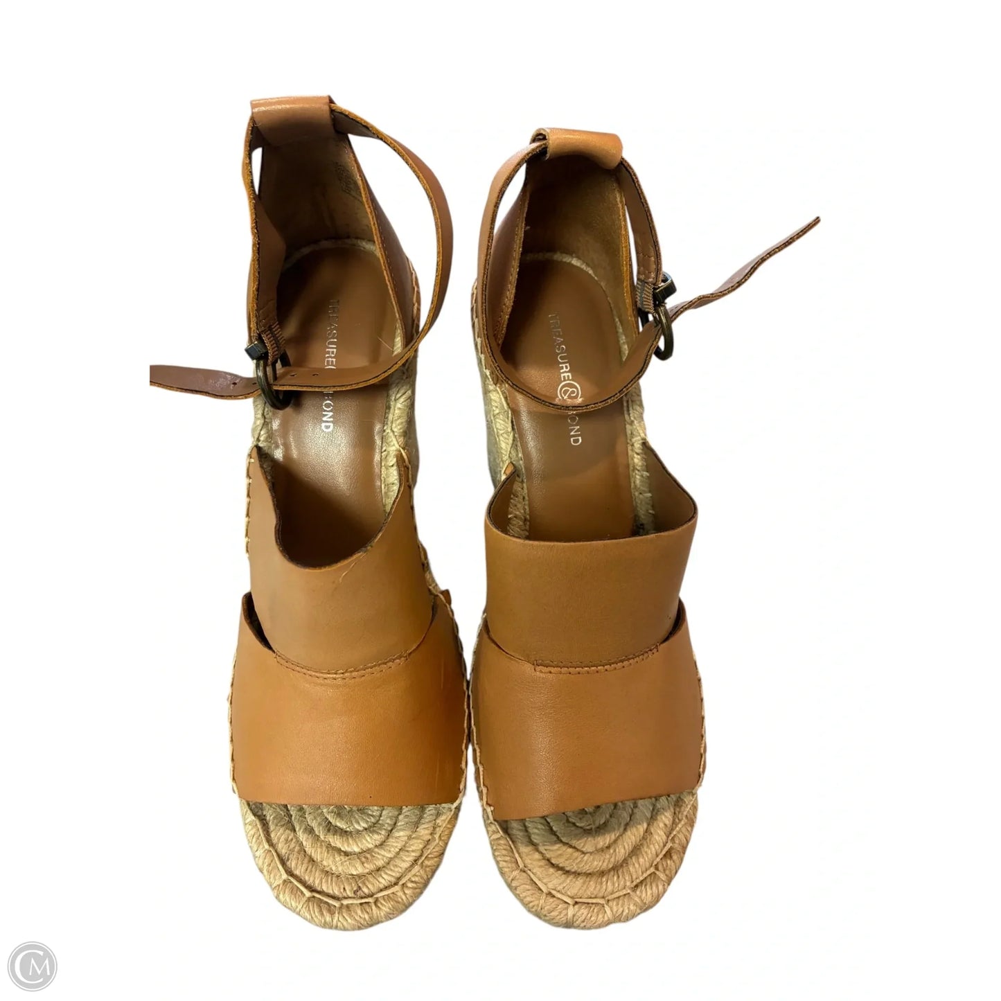 Sandals Heels Wedge By Treasure And Bond In Tan, Size: 8.5