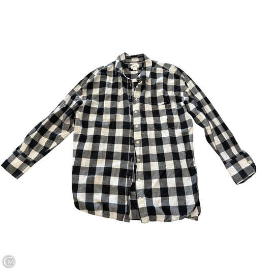 Top Long Sleeve By Maeve In Black & White, Size: Large