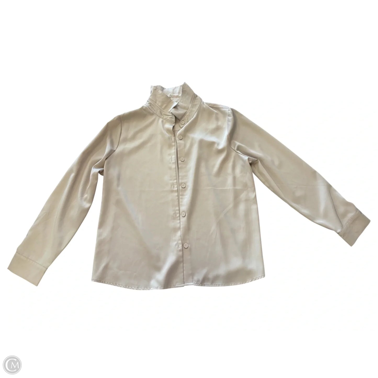 Blouse Long Sleeve By Versona In Tan, Size: Xl