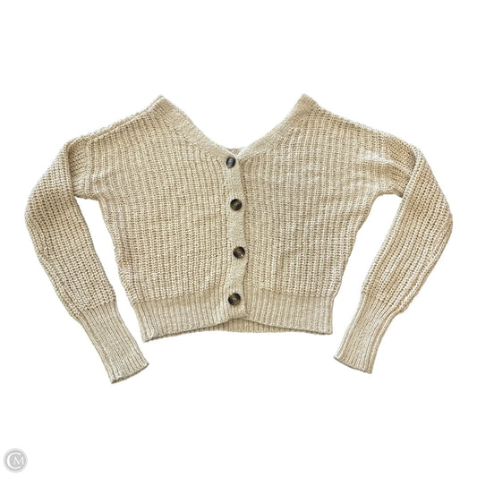 Sweater Cardigan By Moon And Madison In Beige, Size: M