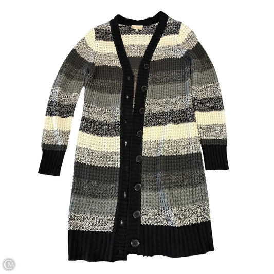 Sweater Cardigan By Bobbie Brooks In Black & Grey, Size: M