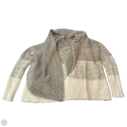 Sweater Cardigan By Joan Vass In Grey & White, Size: M