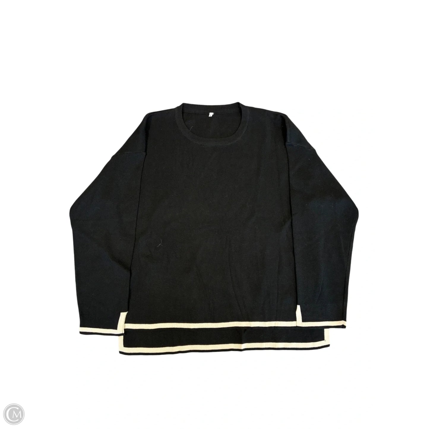 Top Long Sleeve By Cmf In Black & Cream, Size: L