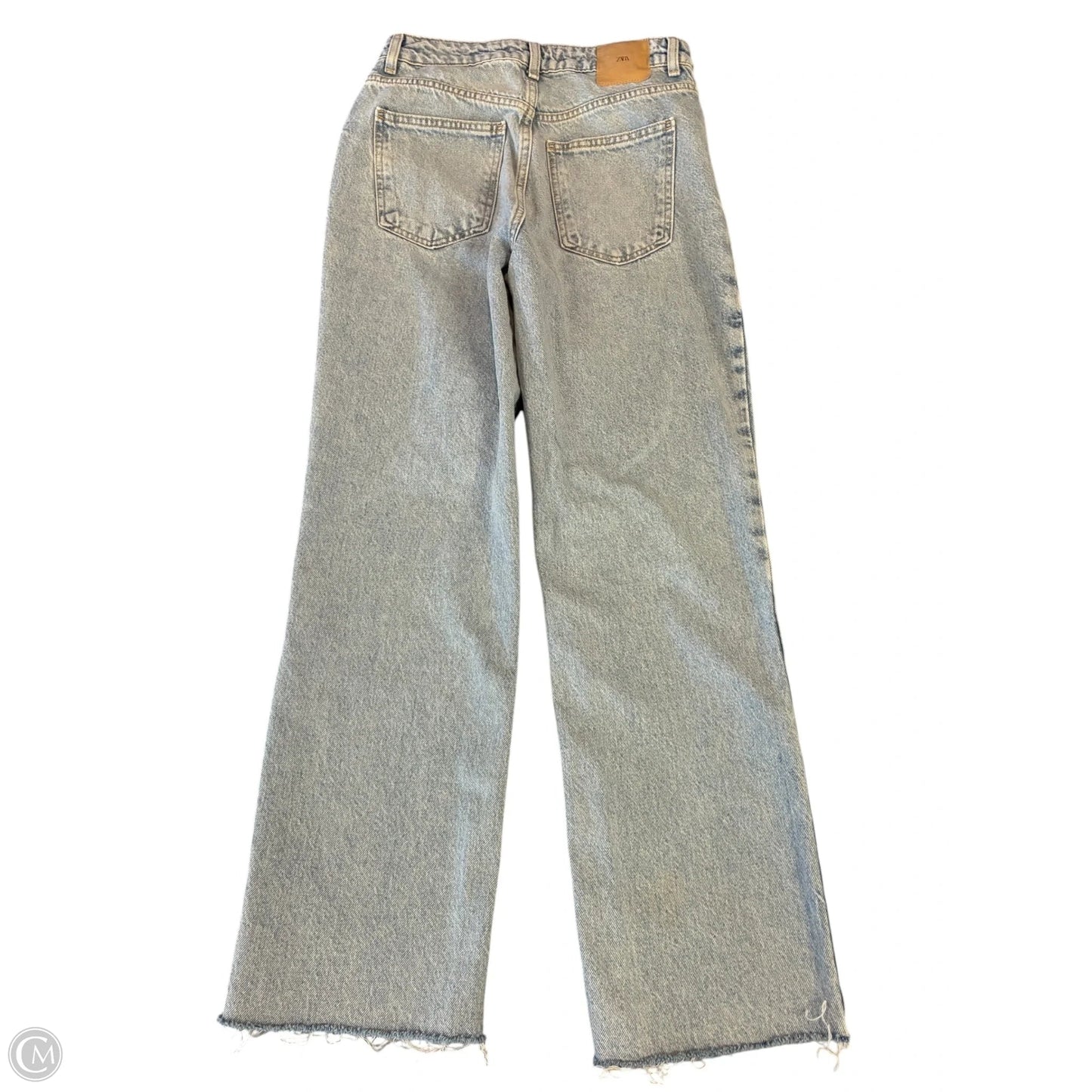 Jeans Straight By Zara In Blue Denim, Size: 4