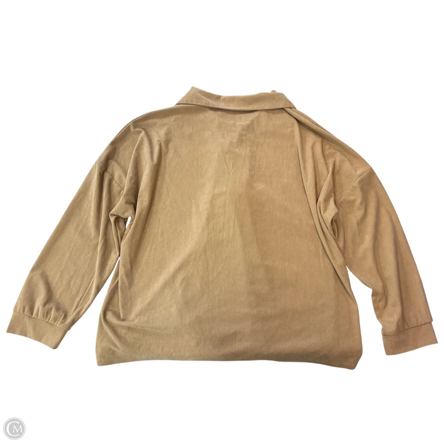 Top Long Sleeve By Cmf In Tan, Size: 4x
