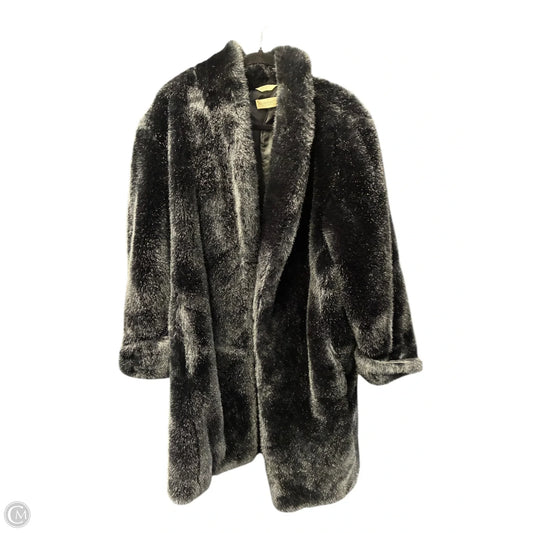 Coat Faux Fur & Sherpa By Liz Claiborne In Black, Size: Xxl