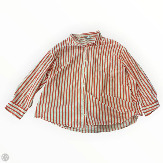 Top Long Sleeve By Old Navy In Orange & White, Size: Xl