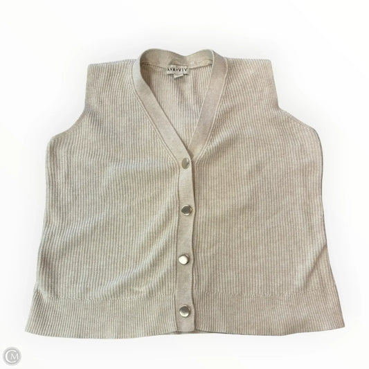 Vest Sweater By Ava & Viv In Beige, Size: Xxl
