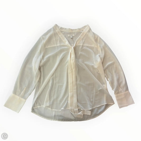 Blouse Long Sleeve By Banana Republic In Cream, Size: Xl