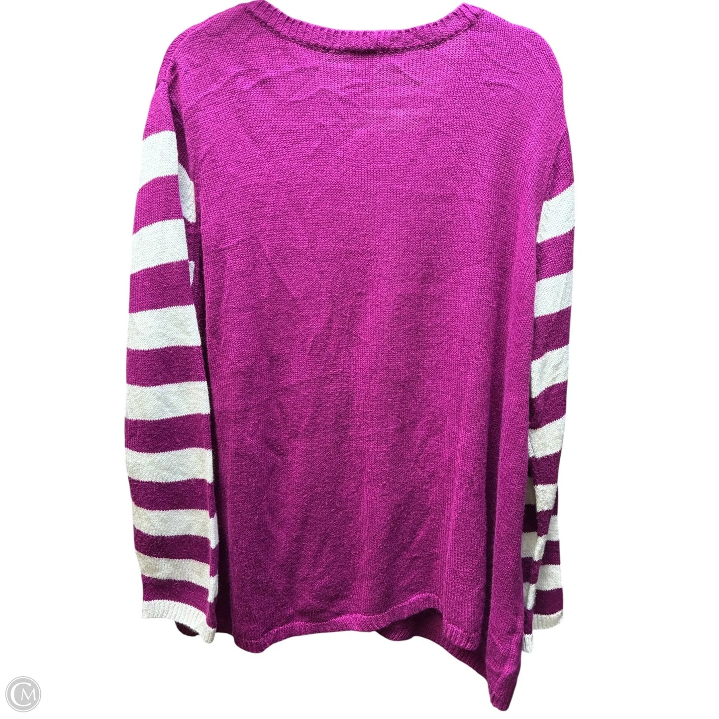 Sweater By Holiday Time In Pink & White, Size: 4x