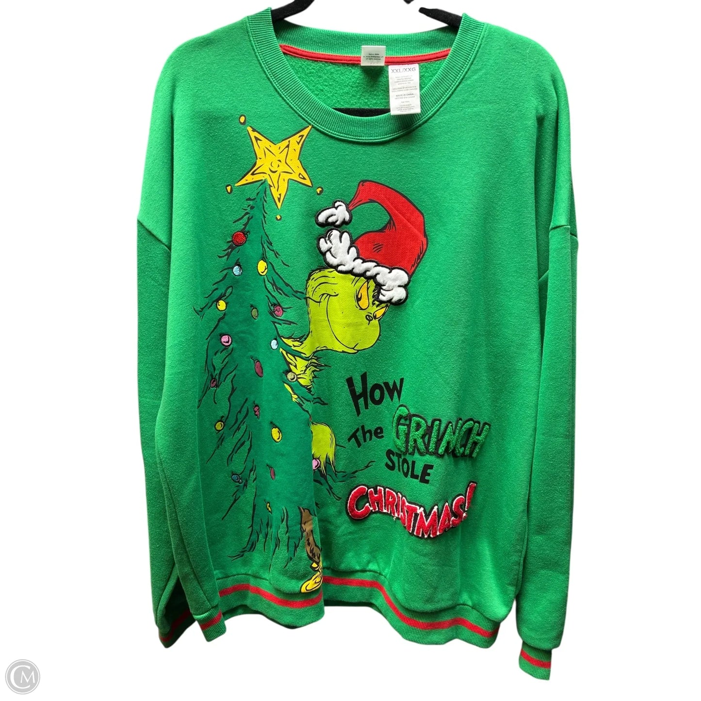 Sweatshirt Crewneck By Clothes Mentor In Green, Size: Xxl