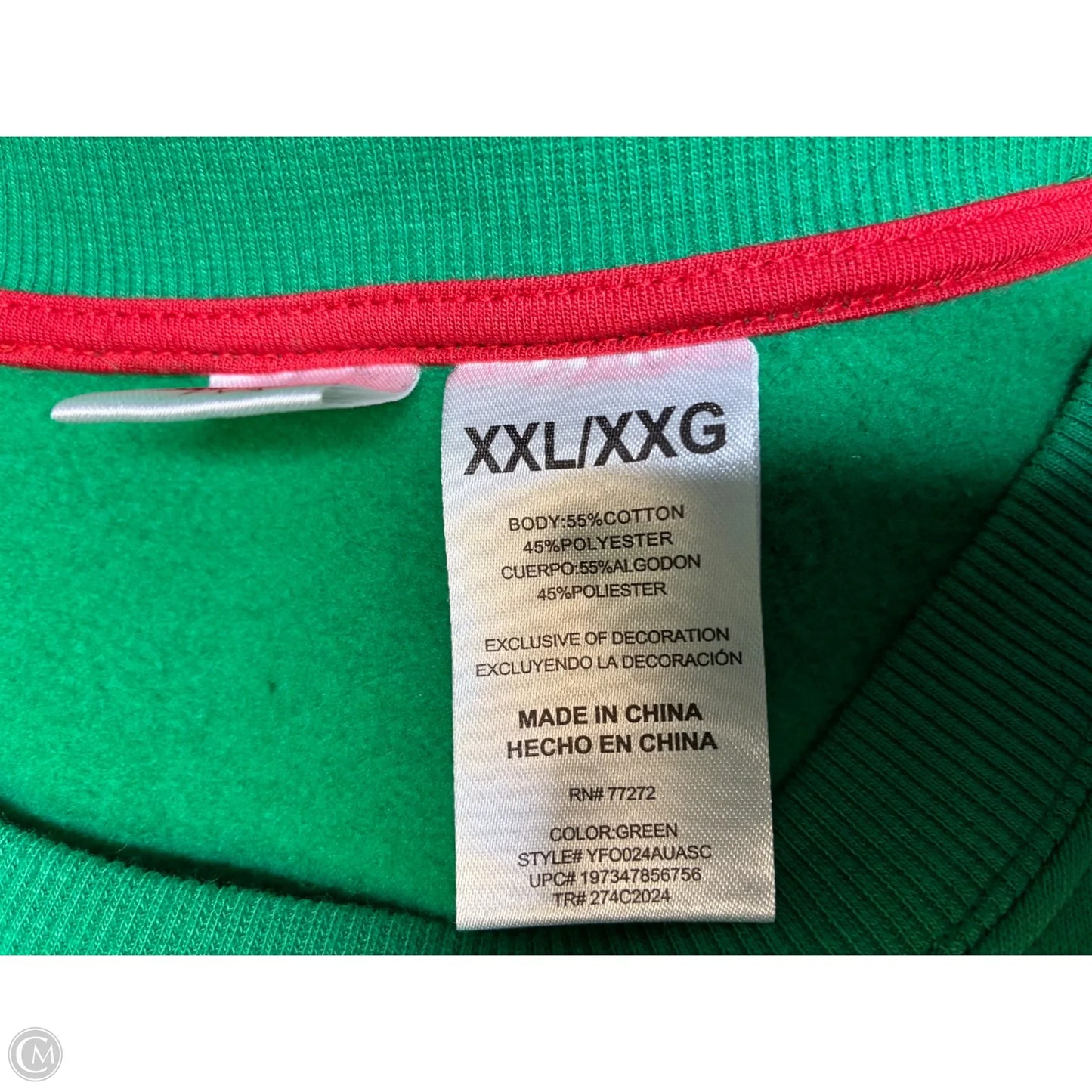 Sweatshirt Crewneck By Clothes Mentor In Green, Size: Xxl