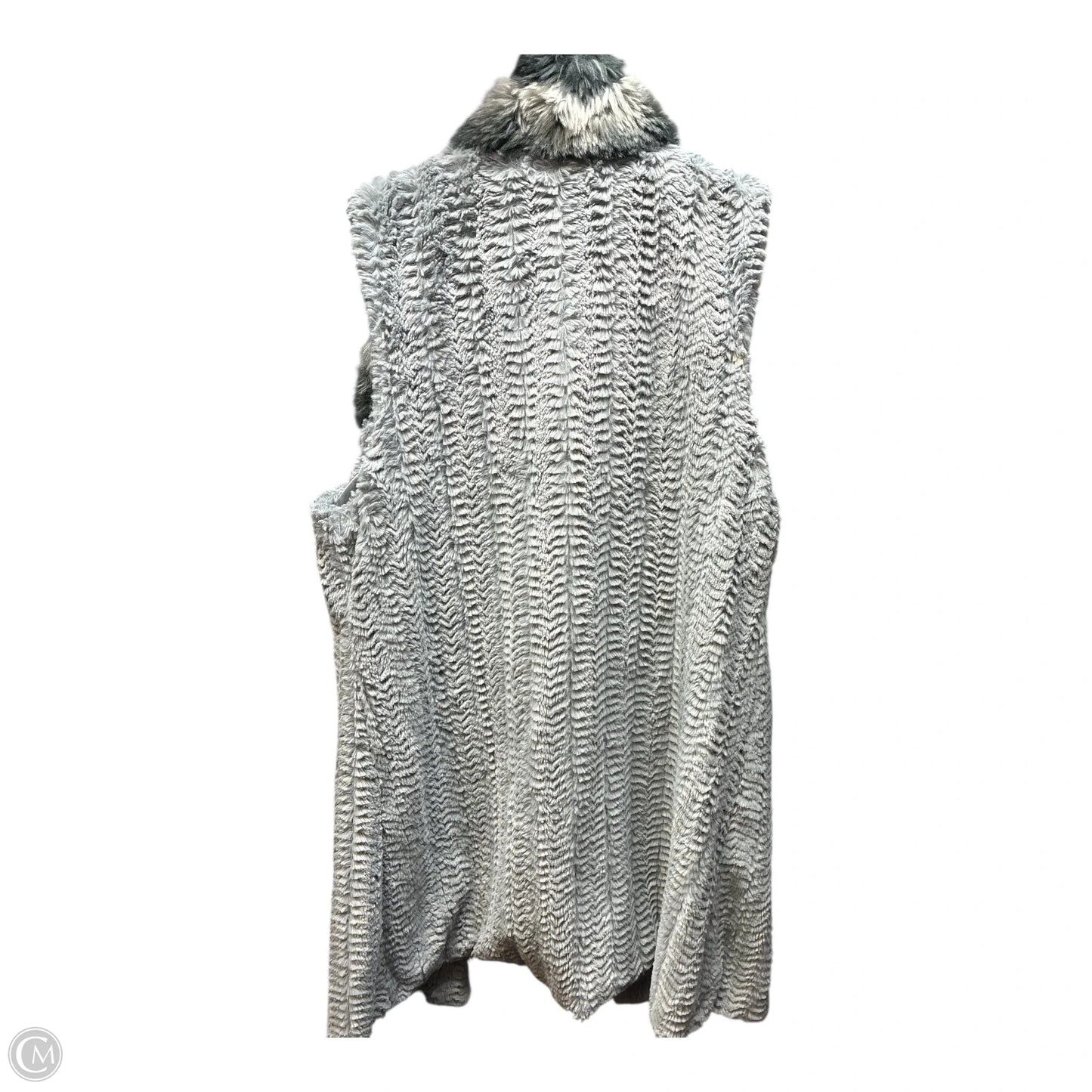 Vest Faux Fur & Sherpa By Lapis In Grey, Size: L