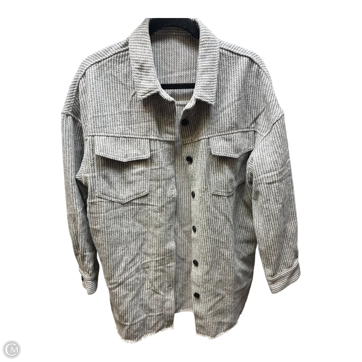 Jacket Shirt By Cme In Grey, Size: L