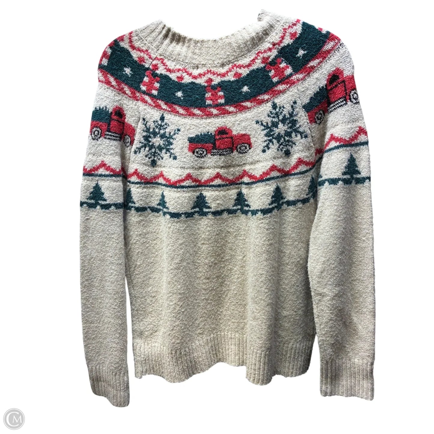 Sweater By Maurices In Green & Red, Size: S