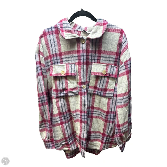 Jacket Shirt By Clothes Mentor In Plaid Pattern, Size: Xl