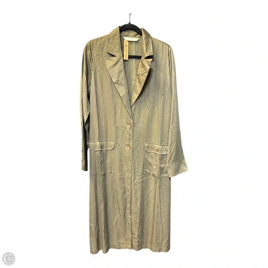 Coat Trench Coat By Clothes Mentor In Green, Size: M