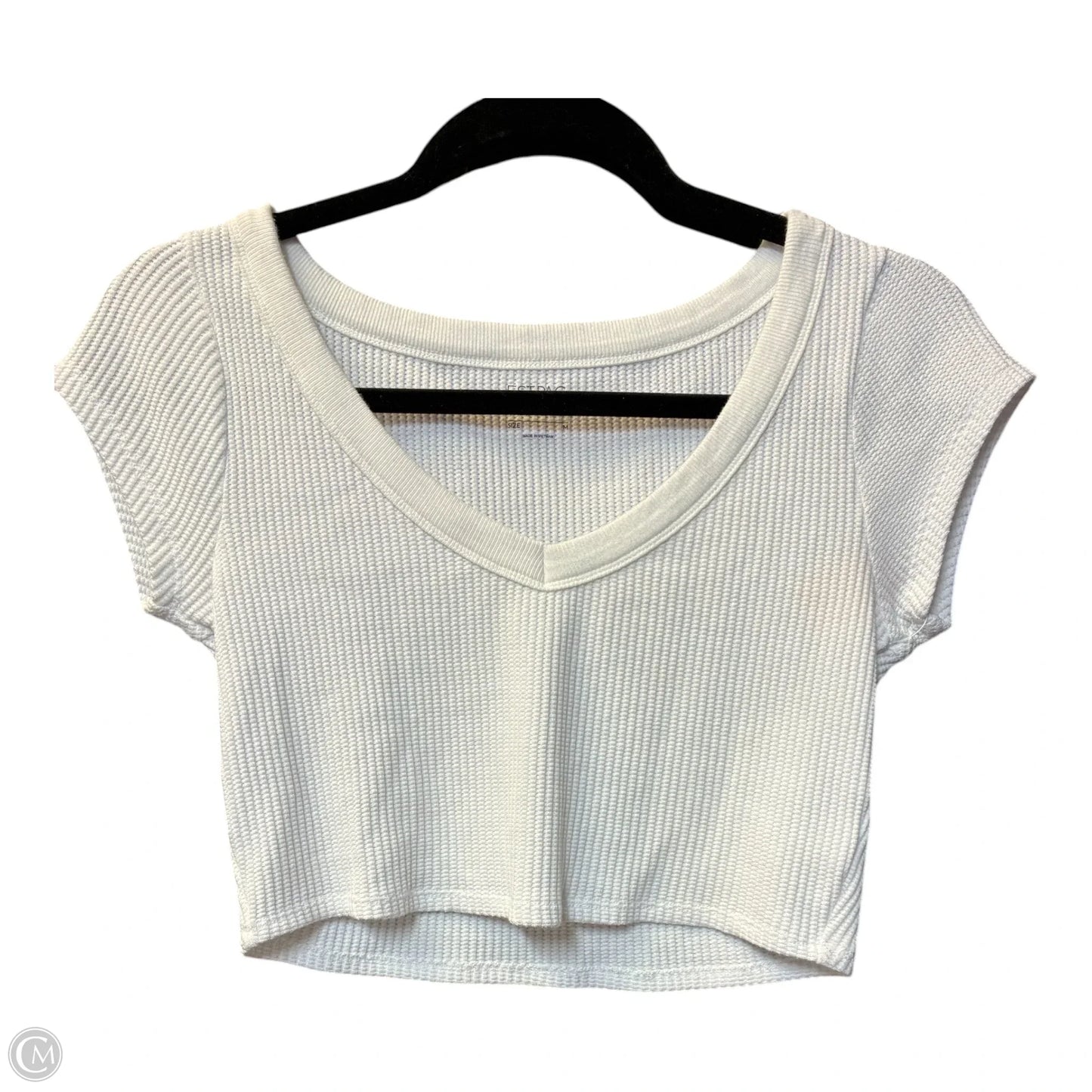 Top Short Sleeve Basic By Cmf In White, Size: M