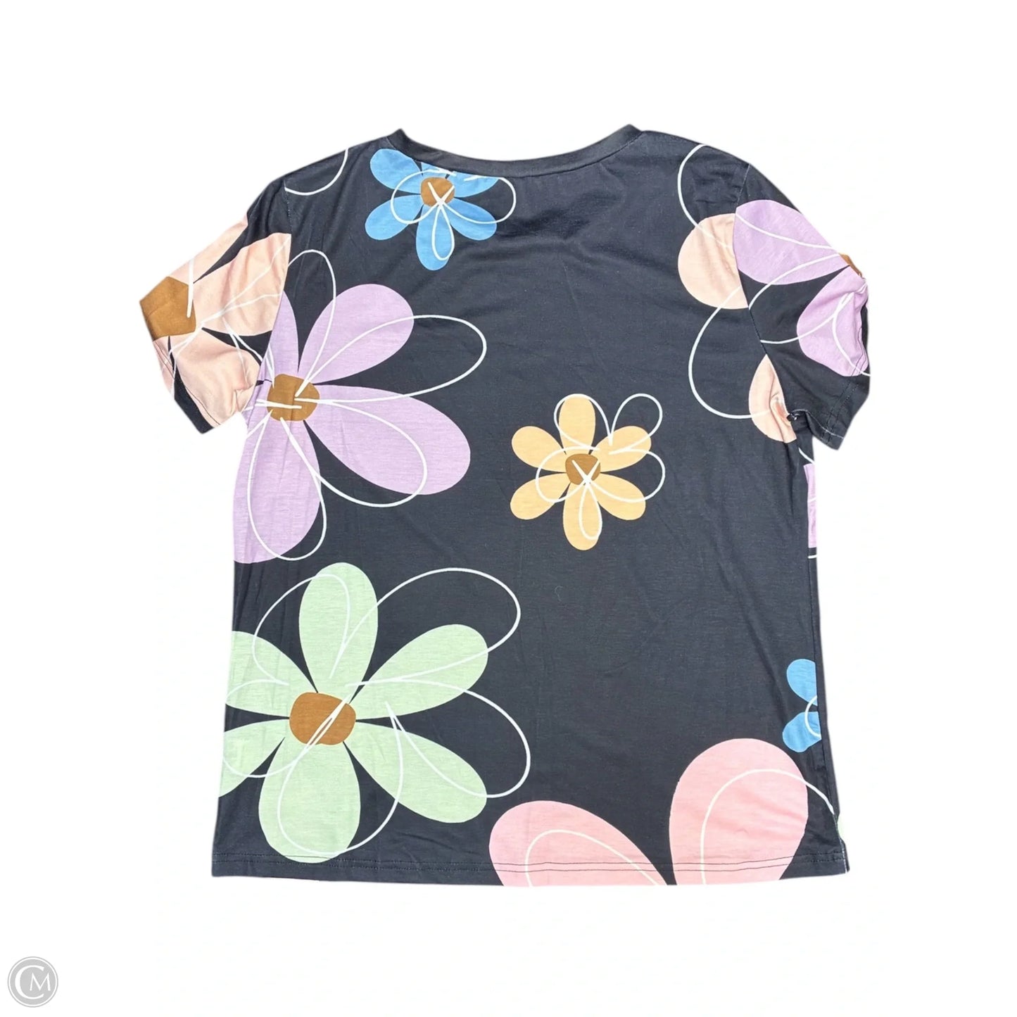 Top Short Sleeve Basic By Cmf In Floral Print, Size: L