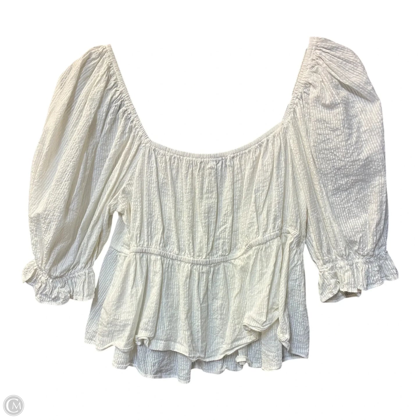 Top Short Sleeve By Miou Muse In Cream, Size: M