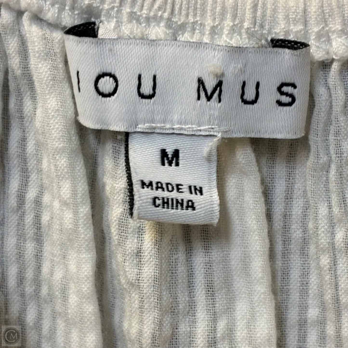 Top Short Sleeve By Miou Muse In Cream, Size: M
