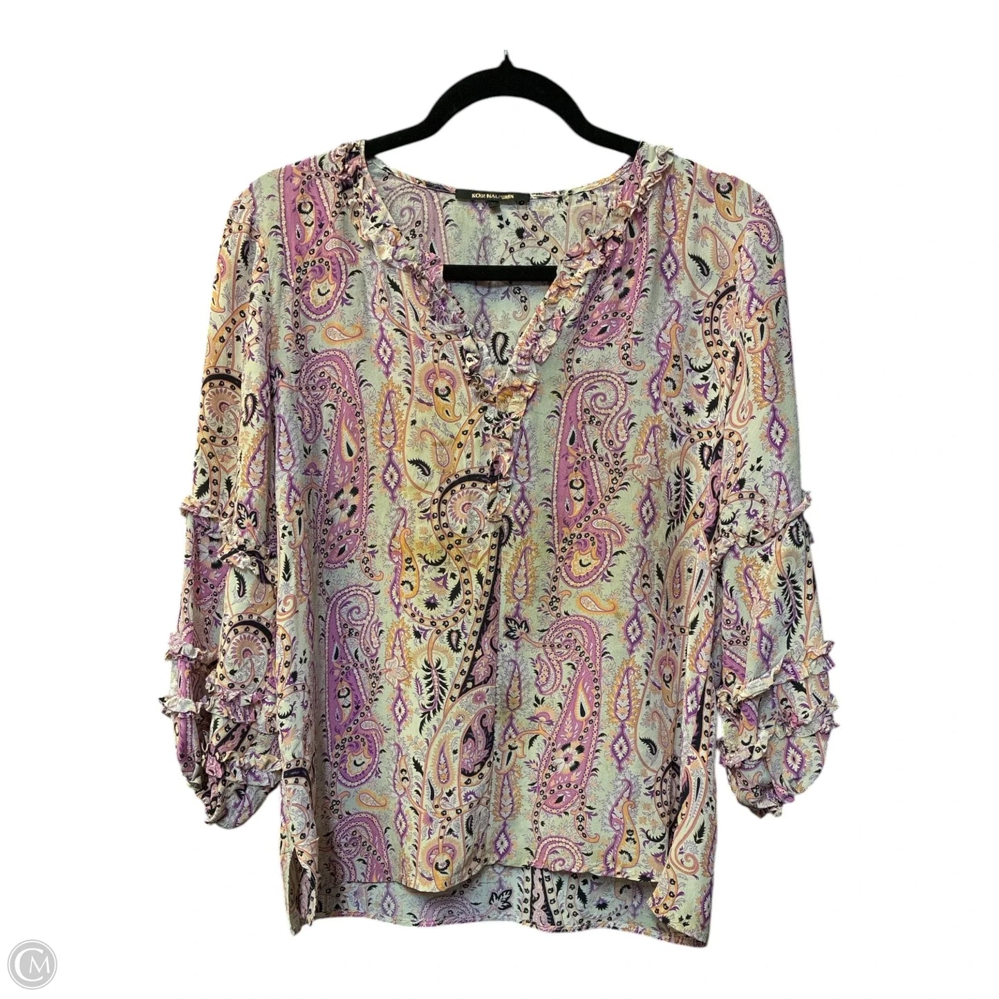 Blouse Long Sleeve By Cmf In Pink & Purple, Size: M