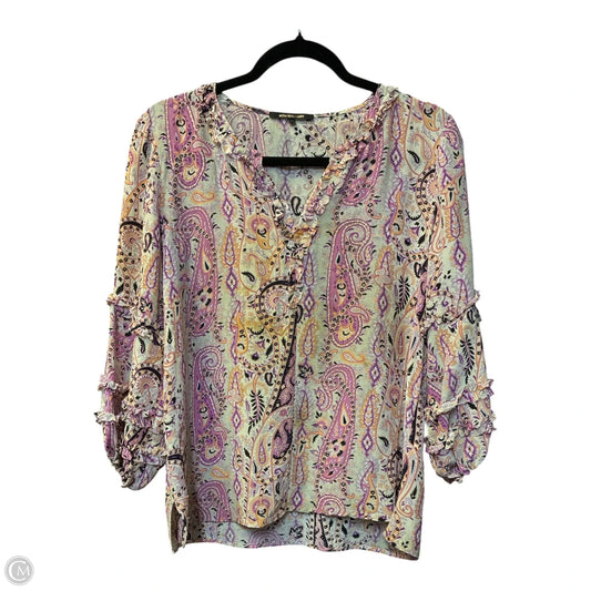 Blouse Long Sleeve By Cmf In Pink & Purple, Size: M