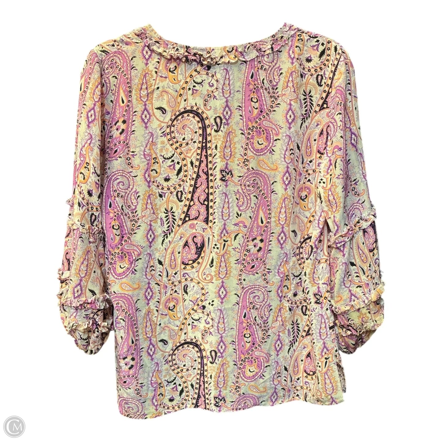 Blouse Long Sleeve By Cmf In Pink & Purple, Size: M