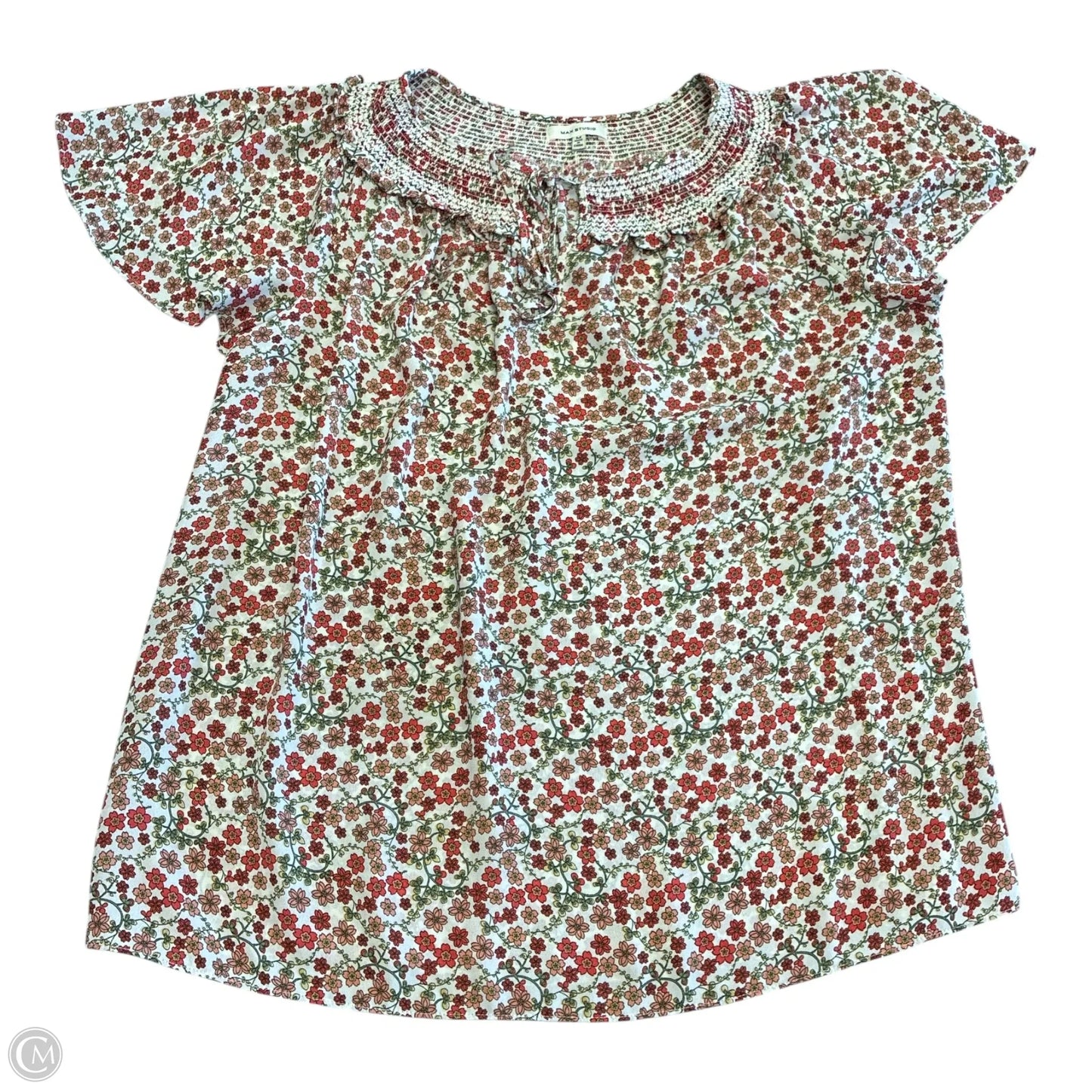 Blouse Short Sleeve By Max Studio In Floral Print, Size: M