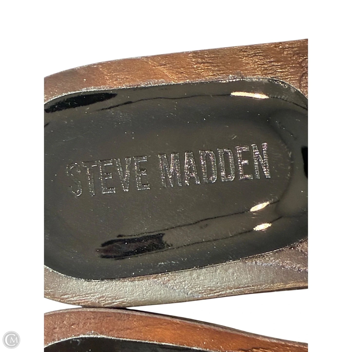Sandals Heels Block By Steve Madden In Black & Brown, Size: 6.5