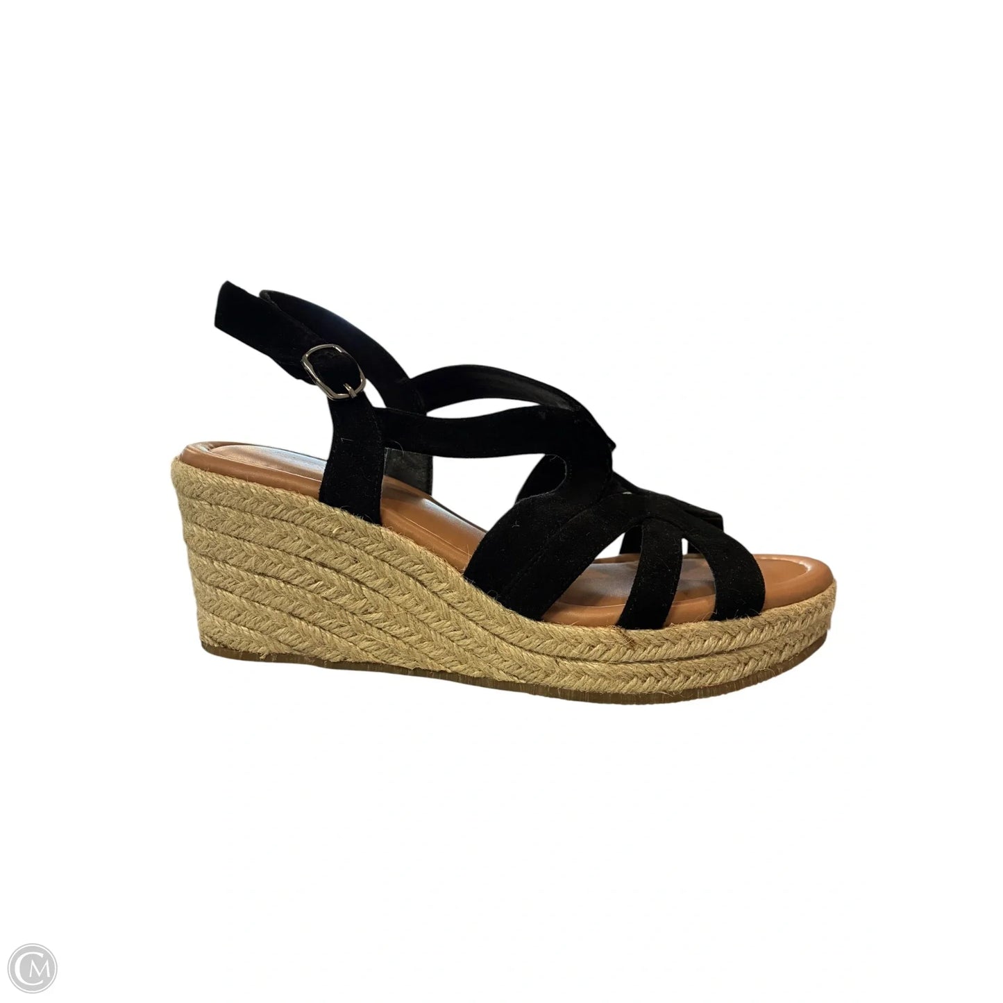 Sandals Heels Wedge By Cmf In Black, Size: 7