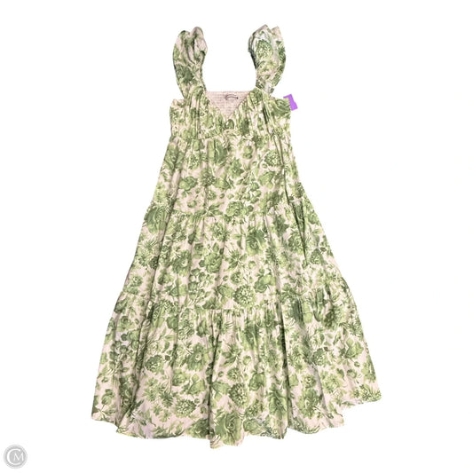Dress Casual Maxi By Abercrombie And Fitch In Green & White, Size: M