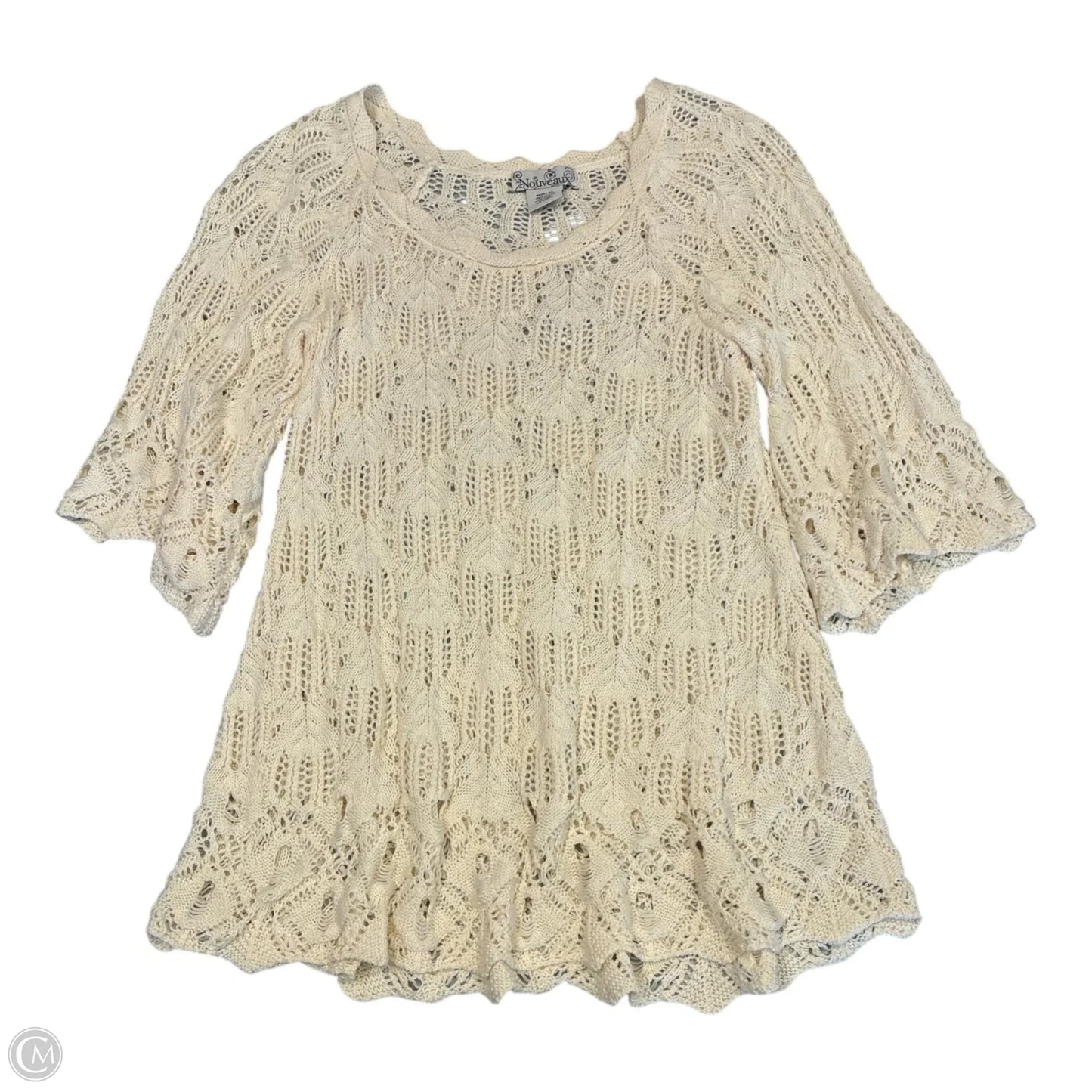 Top 3/4 Sleeve By Cmf In Cream, Size: Xl