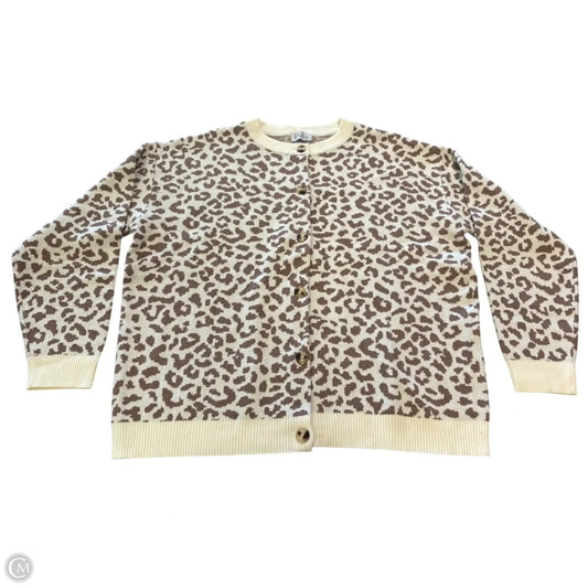 Sweater Cardigan By Clothes Mentor In Animal Print, Size: Xl