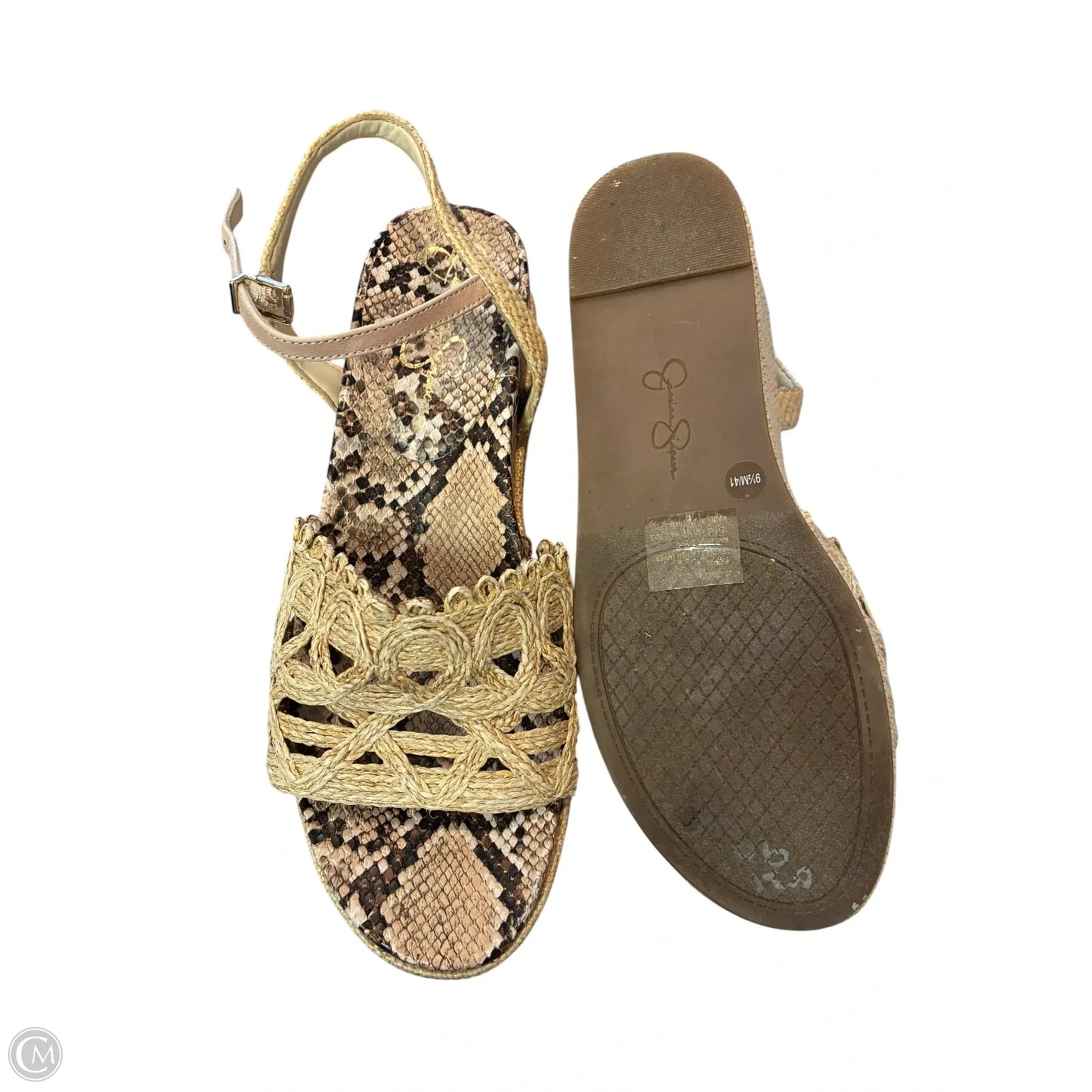 Sandals Heels Platform By Jessica Simpson In Animal Print, Size: 9.5