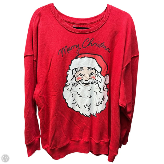Sweatshirt Crewneck By Holiday Time In Red, Size: 2x