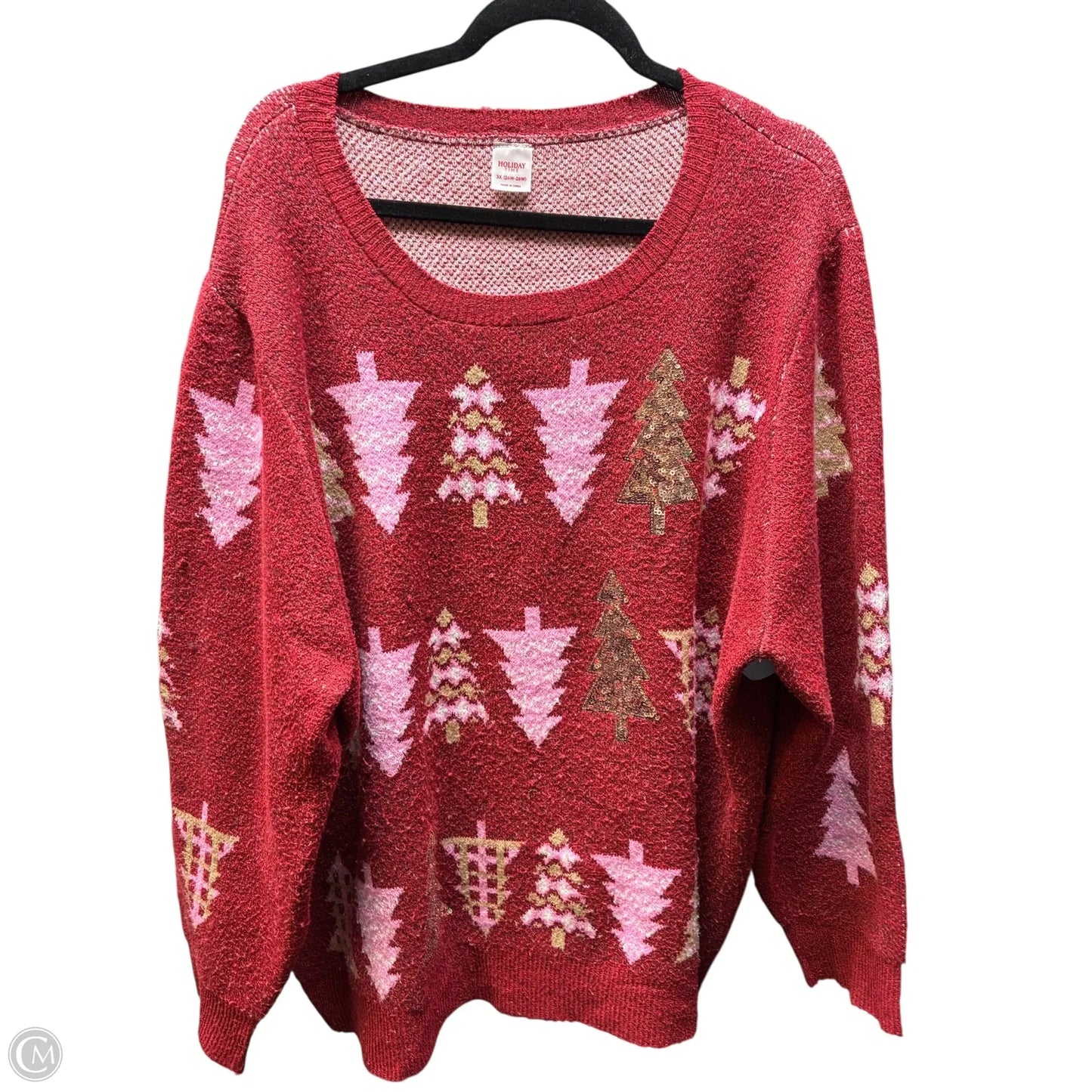Sweater By Holiday Time In Red, Size: 3x
