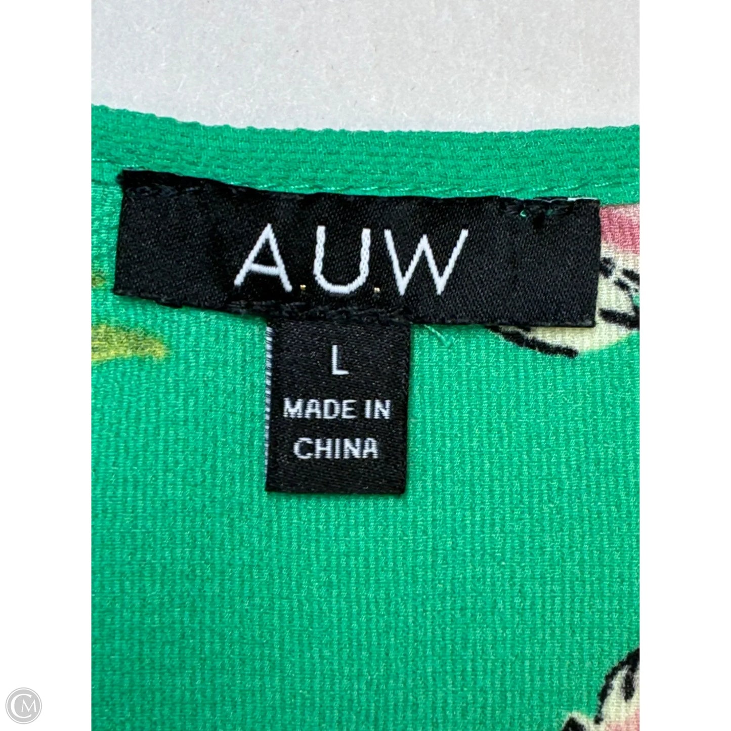 Top Short Sleeve Basic By Auw In Green, Size: L