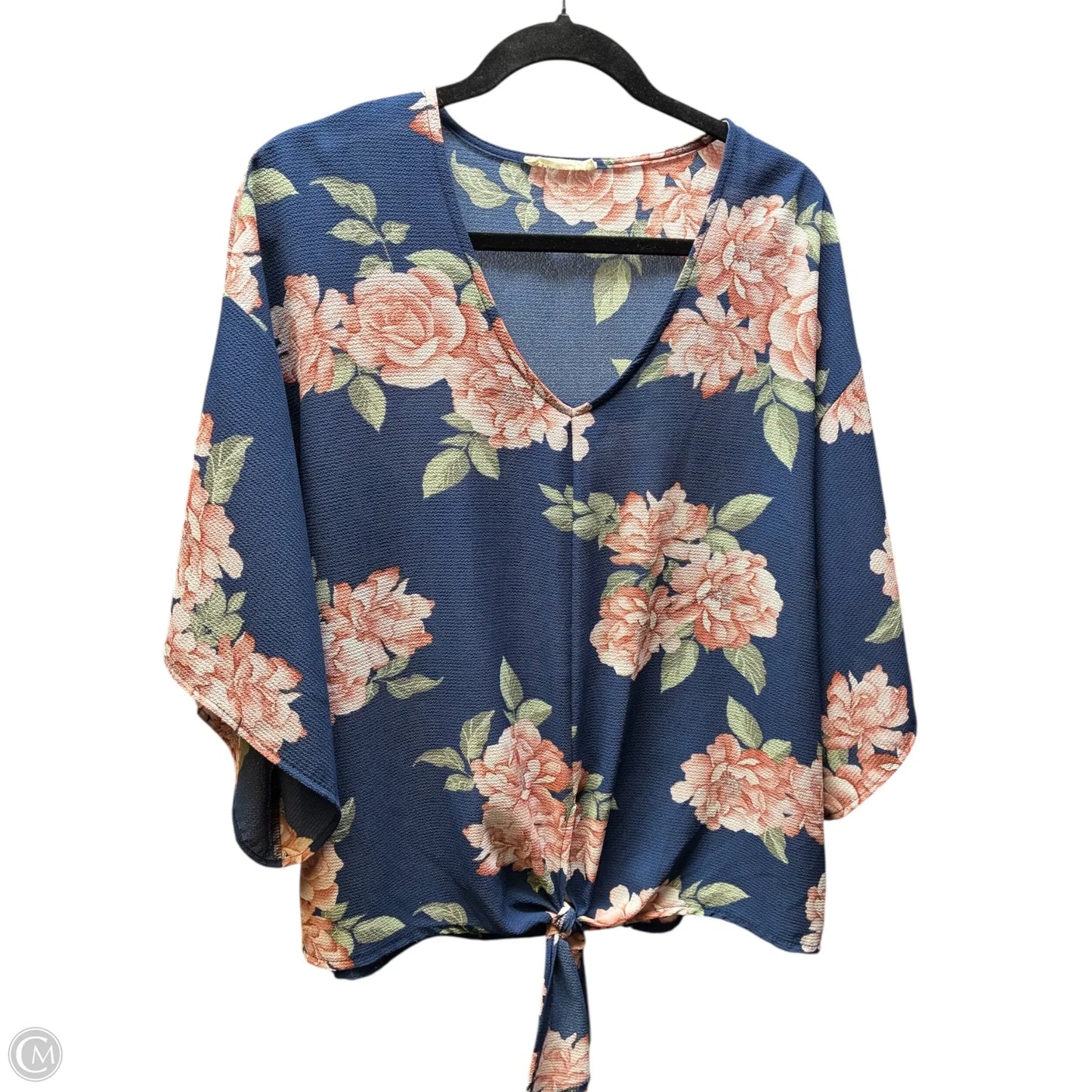 Top Short Sleeve By Promesa In Floral Print, Size: L