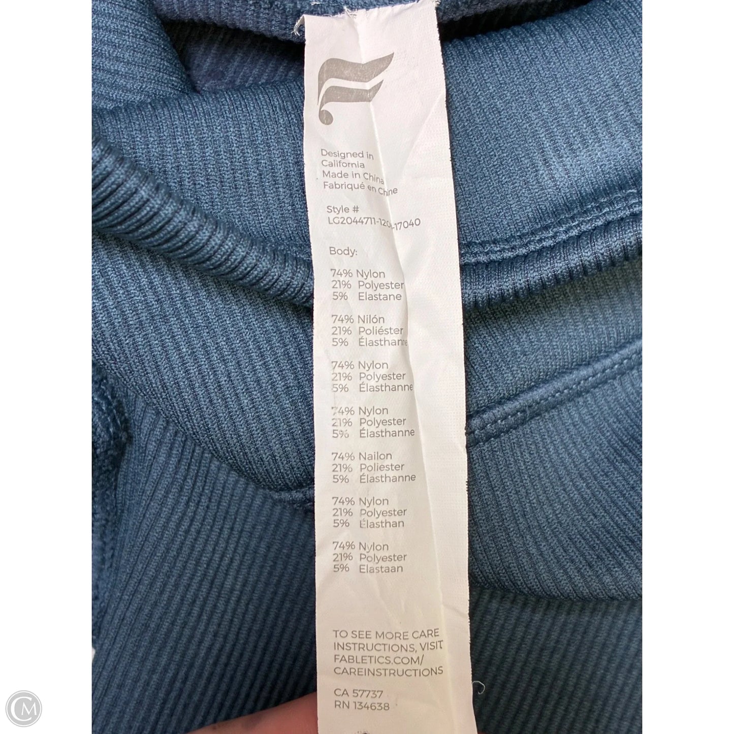 Athletic Leggings By Fabletics In Blue, Size: M