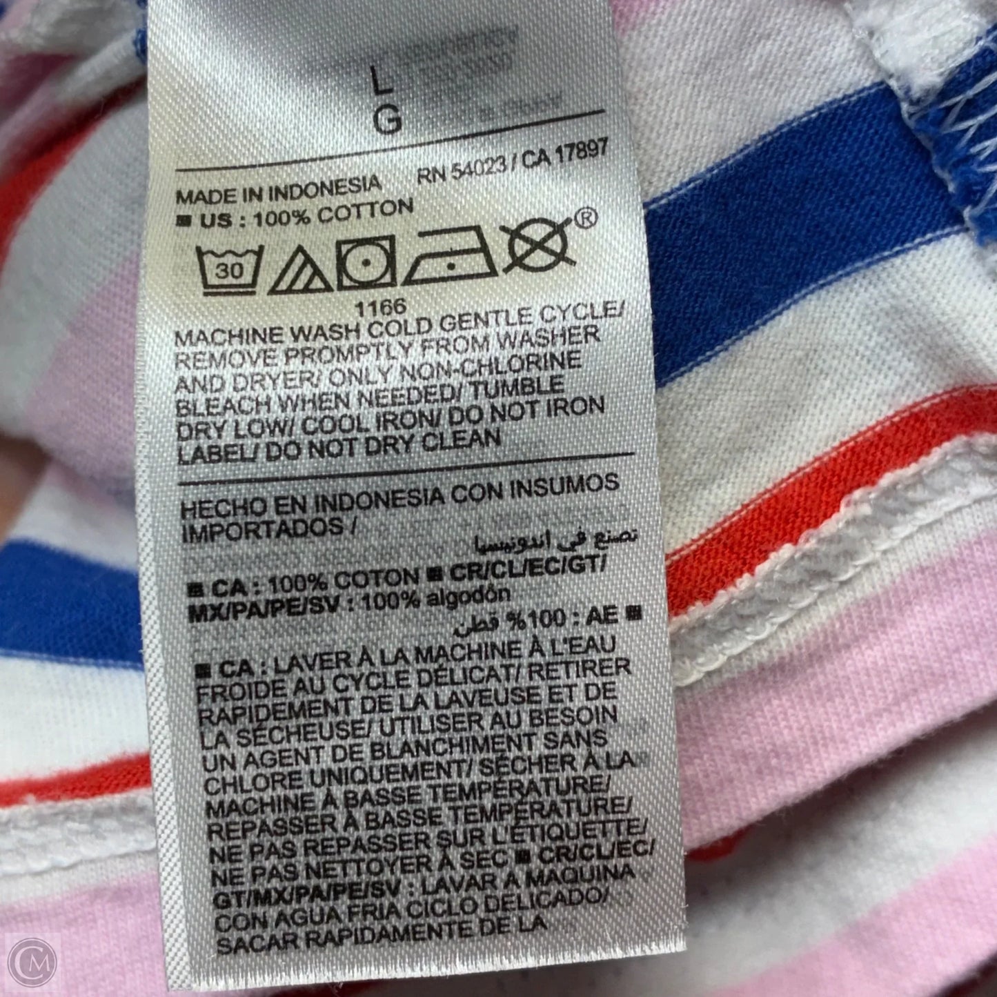 Top Short Sleeve By Old Navy In Striped Pattern, Size: L