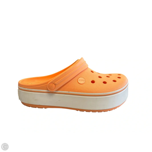 Sandals Flip Flops By Crocs In Orange, Size: 9