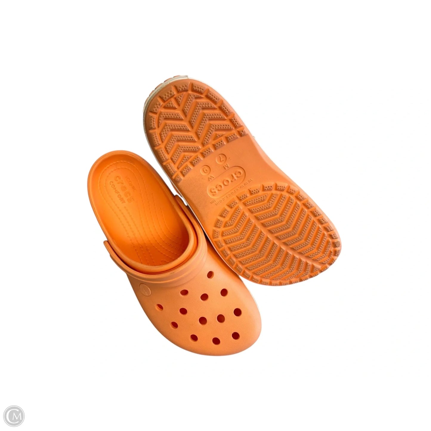 Sandals Flip Flops By Crocs In Orange, Size: 9